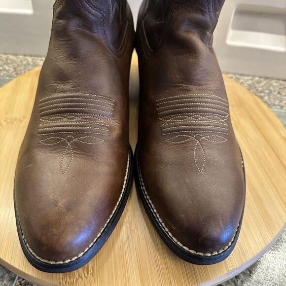 Ariat Heritage R Toe Western Leather Boot Women's Sz 11B Cowgirl Distress Brown - Picture 6 of 14